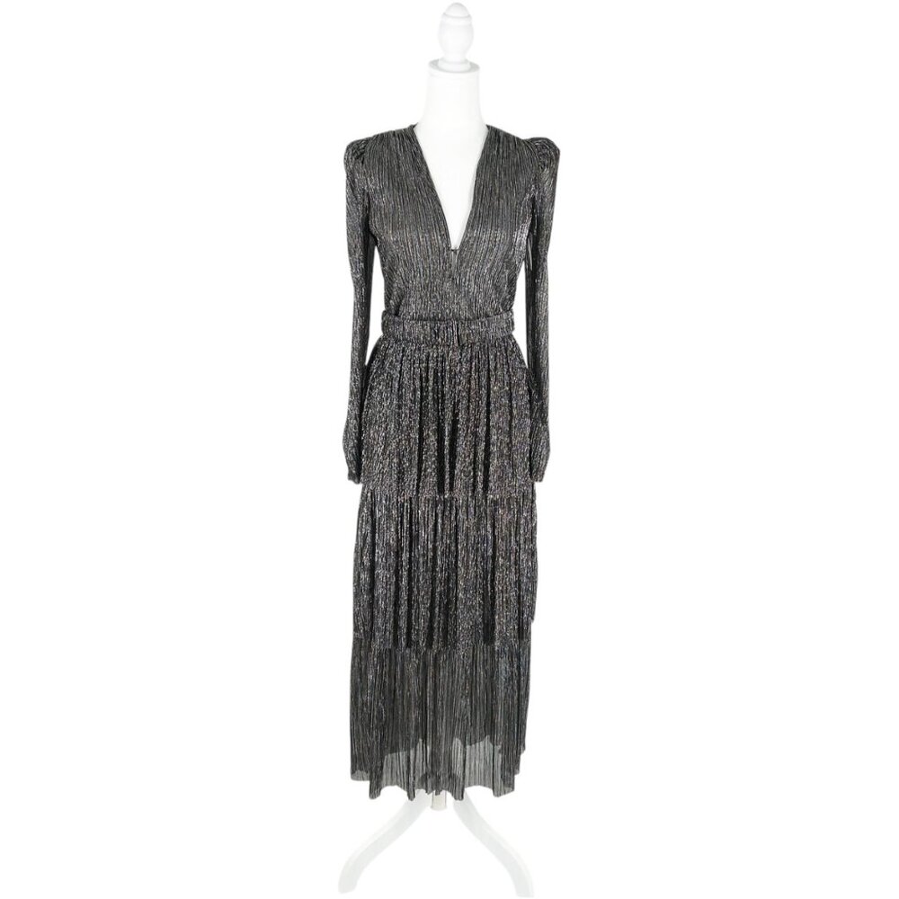 Sabina Musayev Carry Tiered Metallic Midi Dress - Picture 2 of 9